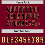 Custom Crimson Black Side Stripe Pattern Authentic Football Jersey