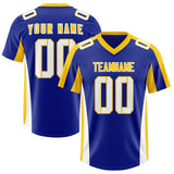 Custom Royal Gold Side Stripe Pattern Authentic Football Jersey