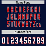 Custom Navy Red Side Stripe Pattern Authentic Football Jersey