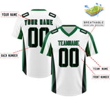 Custom White Kelly Green Side Stripe Pattern Authentic Football Jersey
