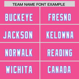 Custom Pink Powder Blue Side Stripe Pattern Authentic Football Jersey