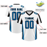 Custom White Black Side Stripe Pattern Authentic Football Jersey