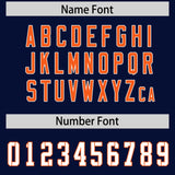 Custom Navy Orange Side Stripe Pattern Authentic Football Jersey