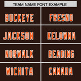 Custom Brown Orange Side Stripe Pattern Authentic Football Jersey