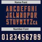 Custom Navy Texas Orange Side Stripe Pattern Authentic Football Jersey