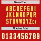 Custom Red Gold Side Stripe Pattern Authentic Football Jersey