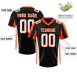 Custom Black Orange Side Stripe Pattern Authentic Football Jersey