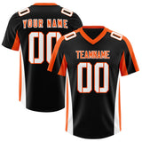 Custom Black Orange Side Stripe Pattern Authentic Football Jersey