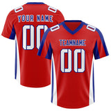 Custom Red Royal Side Stripe Pattern Authentic Football Jersey