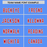Custom Powder Blue Red Side Stripe Pattern Authentic Football Jersey