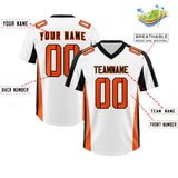 Custom White Black Side Stripe Pattern Authentic Football Jersey