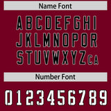 Custom Crimson Black Side Stripe Pattern Authentic Football Jersey