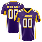 Custom Purple Gold Side Stripe Pattern Authentic Football Jersey