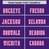 Custom Purple Pink Side Stripe Pattern Authentic Football Jersey