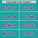 Custom Aqua Purple Side Stripe Pattern Authentic Football Jersey