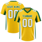 Custom Gold Kelly Green Side Stripe Pattern Authentic Football Jersey