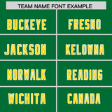 Custom Kelly Green Gold Side Stripe Pattern Authentic Football Jersey