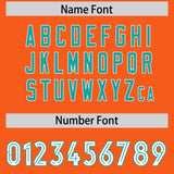 Custom Orange Aqua Side Stripe Pattern Authentic Football Jersey