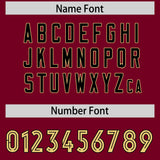 Custom Crimson Black Side Stripe Pattern Authentic Football Jersey