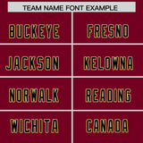 Custom Crimson Black Side Stripe Pattern Authentic Football Jersey