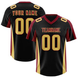 Custom Black Crimson Side Stripe Pattern Authentic Football Jersey