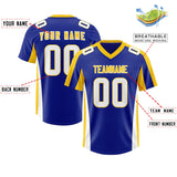 Custom Royal Gold Side Stripe Pattern Authentic Football Jersey