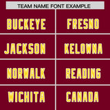 Custom Crimson Gold Side Stripe Pattern Authentic Football Jersey