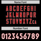 Custom Black Red Side Stripe Pattern Authentic Football Jersey