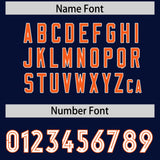 Custom Navy Orange Side Stripe Pattern Authentic Football Jersey