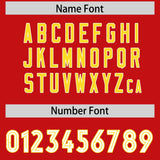 Custom Red Gold Side Stripe Pattern Authentic Football Jersey