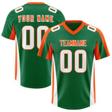 Custom Kelly Green Orange Side Stripe Pattern Authentic Football Jersey