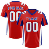Custom Red Royal Side Stripe Pattern Authentic Football Jersey
