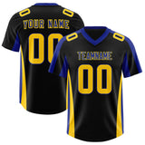 Custom Black Royal Side Stripe Pattern Authentic Football Jersey