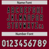Custom Crimson Black Side Stripe Pattern Authentic Football Jersey