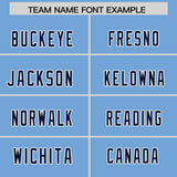 Custom Powder Blue Navy Side Stripe Pattern Authentic Football Jersey