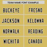 Custom Old Gold Navy Side Stripe Pattern Authentic Football Jersey