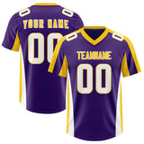 Custom Purple Gold Side Stripe Pattern Authentic Football Jersey