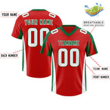 Custom Red Kelly Green Side Stripe Pattern Authentic Football Jersey