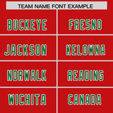 Custom Red Kelly Green Side Stripe Pattern Authentic Football Jersey