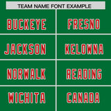 Custom Kelly Green Red Side Stripe Pattern Authentic Football Jersey