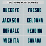 Custom Silver Navy Side Stripe Pattern Authentic Football Jersey