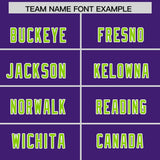Custom Purple Neon Green Side Stripe Pattern Authentic Football Jersey