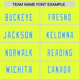 Custom Fluorescent Green Sky Blue Side Stripe Pattern Authentic Football Jersey