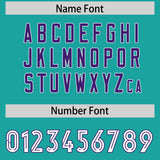 Custom Aqua Purple Side Stripe Pattern Authentic Football Jersey