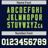 Custom Navy Neon Green Side Stripe Pattern Authentic Football Jersey