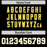 Custom Black Gold Side Stripe Pattern Authentic Football Jersey