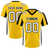 Custom Gold Black Side Stripe Pattern Authentic Football Jersey