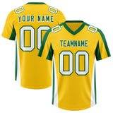 Custom Gold Kelly Green Side Stripe Pattern Authentic Football Jersey