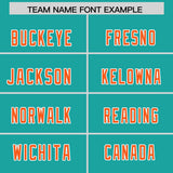 Custom Aqua Orange Side Stripe Pattern Authentic Football Jersey