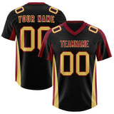 Custom Black Crimson Side Stripe Pattern Authentic Football Jersey